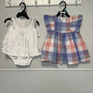 Carter’s Baby Girl Lot of 2 Dresses Spring Summer 12 M & 6-9 M NWT NEW Sundress